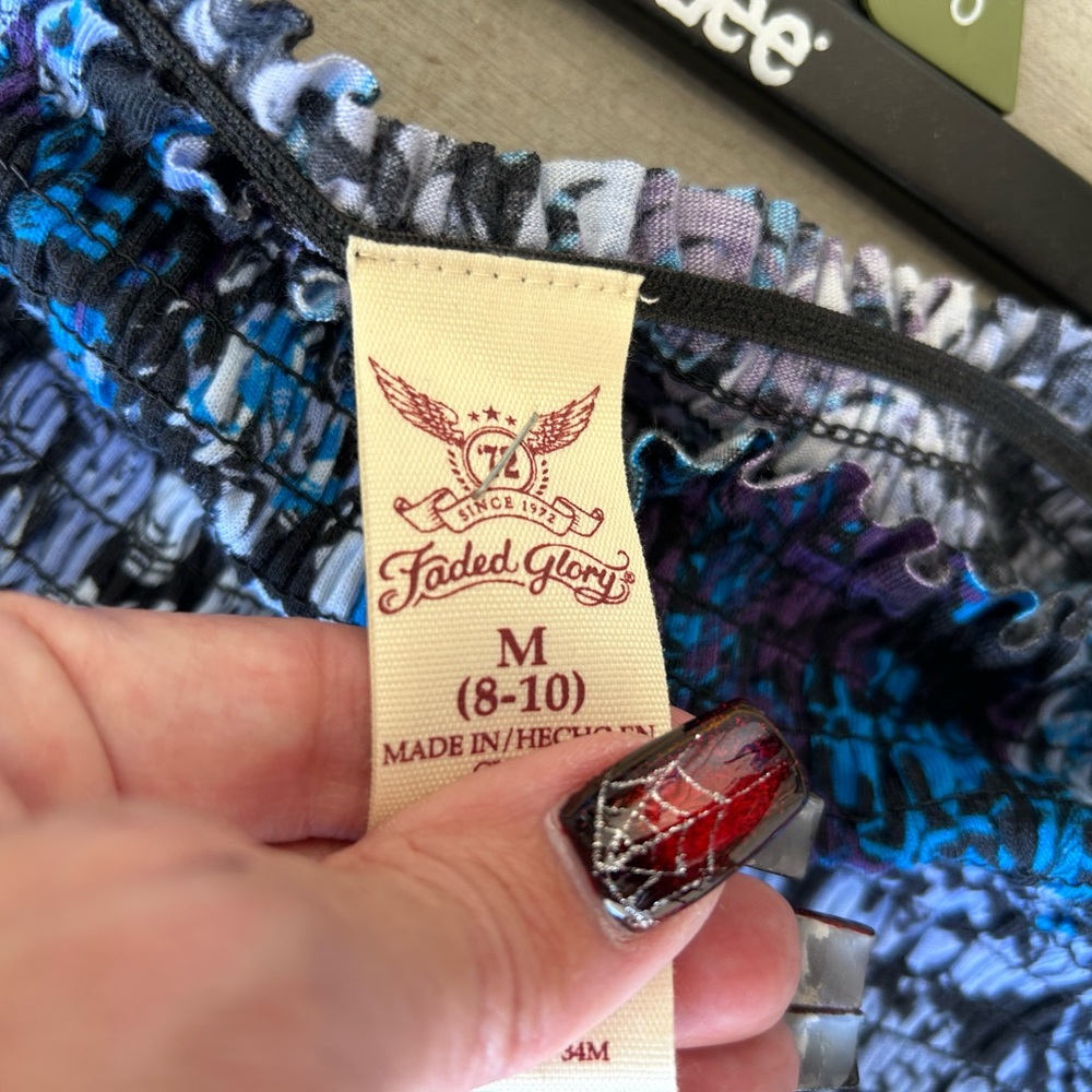 Faded Glory Blue and Purple Patterned Dress - Picture 3 of 3